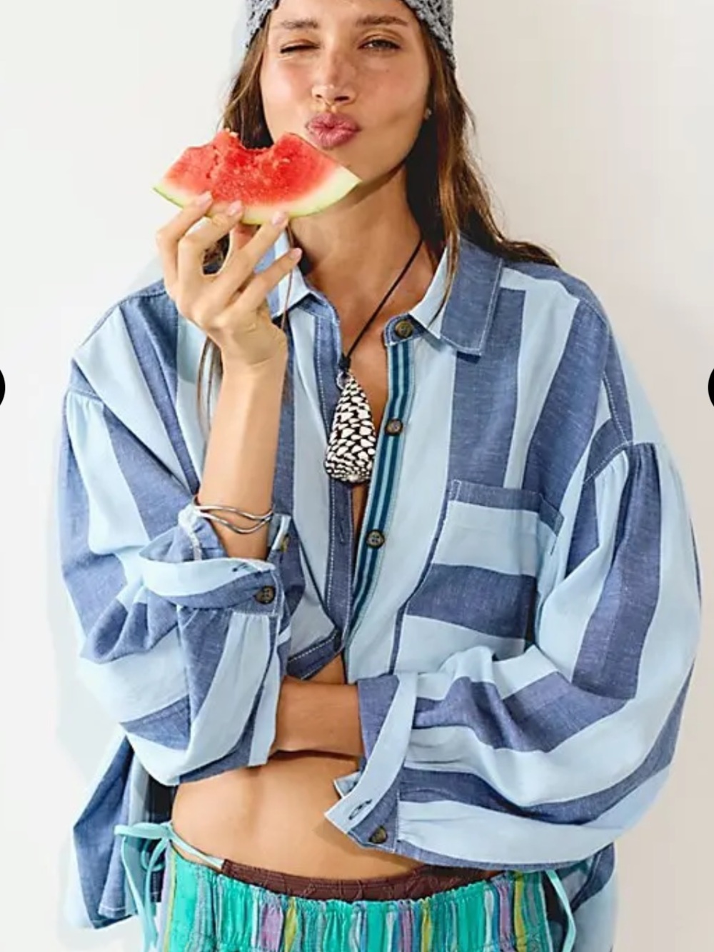Free People morning breeze button down